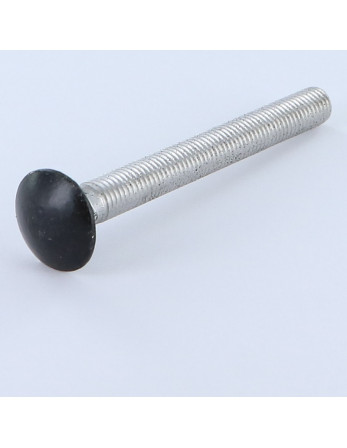 TRCC JAPY tête ronde collet carré M7X65 Pas de 100 Filetage total Aluminium RAL9005 noir foncé 30%