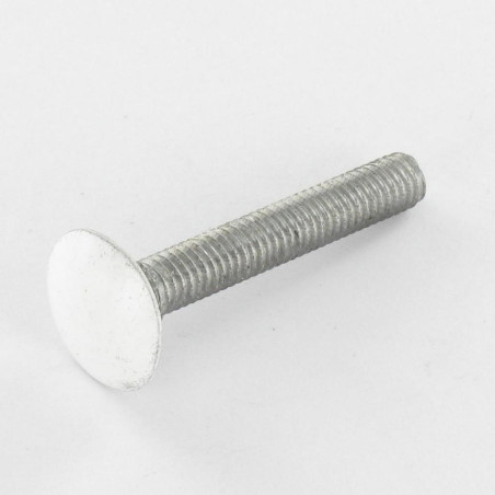 1 x TRCC JAPY tête ronde collet carré M7X65 Pas de 100 Filetage total Aluminium RAL9016 blanc signalisation 30%