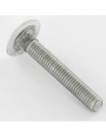 TRCC JAPY tête ronde collet carré M7X65 Pas de 100 Filetage total Aluminium RAL9016 blanc signalisation 30%