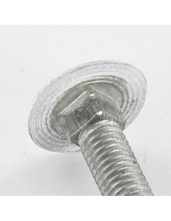 TRCC JAPY tête ronde collet carré M7X65 Pas de 100 Filetage total Aluminium RAL9016 blanc signalisation 30%