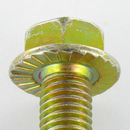 1 x Vis métaux Tête hexagonale TH M6X8 Embase collerette crantée Classe 8.8 Bichromaté