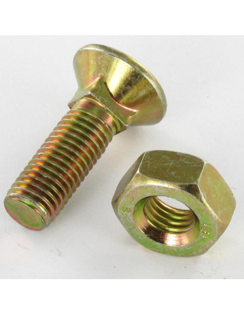 Boulon de charrue TFCC tête fraisée collet carré M10X50 Classe 8.8 Bichromaté