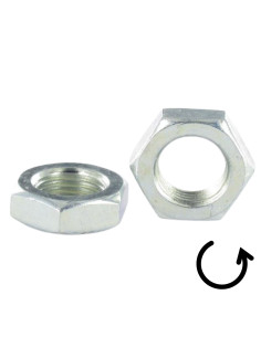 Ecrou hexagonal bas hm/contre Ecrou M12 Pas Gauche Acier... 2