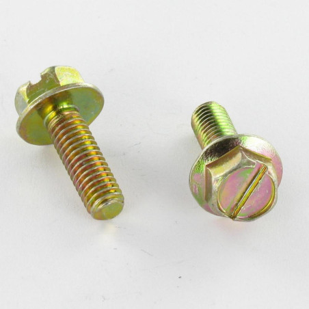 1 x Vis métaux Tête hexagonale TH M5X18 Embase collerette 11 Fendue Bichromaté