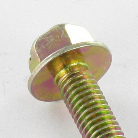 1 x Vis métaux Tête hexagonale TH M5X18 Embase collerette 11 Fendue Bichromaté