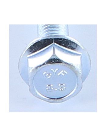 Vis métaux Tête hexagonale TH M8X70 Filetage partiel Embase collerette crantée Classe 8.8 Acier zingué