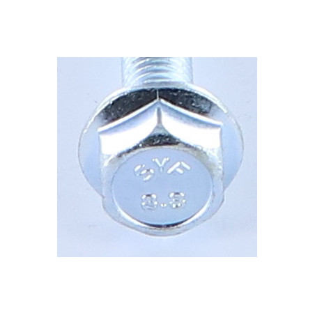 1 x Vis métaux Tête hexagonale TH M8X70 Filetage partiel Embase collerette crantée Classe 8.8 Acier zingué