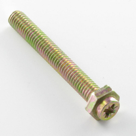 Vis cassette Tête hexagonale TH Pozi M6X45 Pozi 2 Classe 6.8 Bichromaté