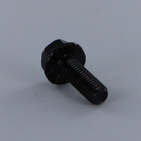 1 x Vis métaux Tête hexagonale TH M6X40 Embase collerette crantée Classe 8.8 Acier zingué noir