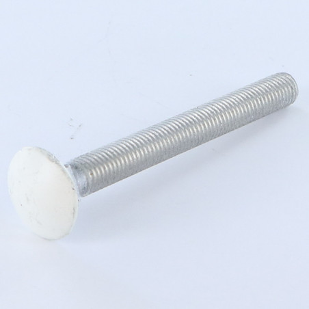 1 x TRCC JAPY tête ronde collet carré M6X50 Filetage total Aluminium Acier zingué Laqué blanc RAL9016 blanc