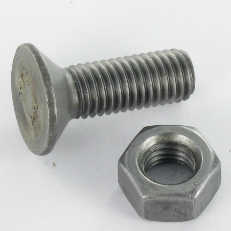 1 x Boulon de charrue Tête fraisée M12X35 1 Ergot 4.6 Acier brut