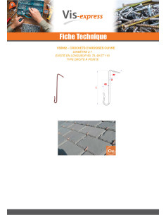 Crochets d'ardoises Cuivre 2.7X70 2