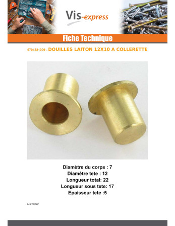 DOUILLES Laiton 12X10 à Collerette