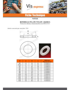 Rondelle Plate nylon naturel M20X40X3 M 2