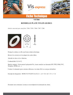 Rondelle Plate nylon naturel 4.2X8X1 2