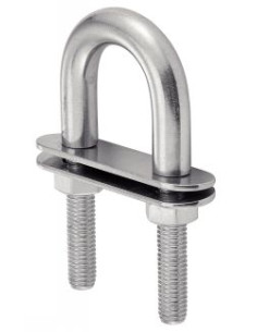 Etrier Forme U Avec Double PLAQUES Inox A4 6X80
