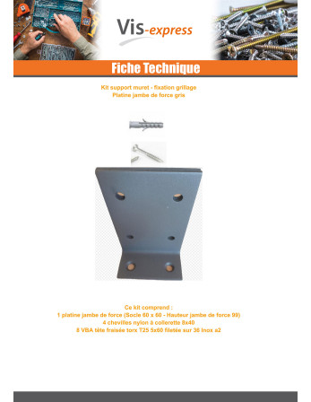 KIT platine JAMBE De FORCE Gris