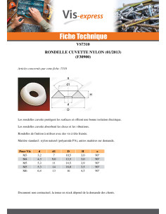 Rondelle cuvette nylon blanc M5 2