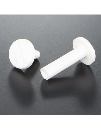 Vis relieur M4X20 Diamètre Tube 5 nylon blanc 2 pièces Mâle femelle