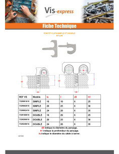 Pontet CLIPS SIMPLE Pour Câble De 24 Nylon 2