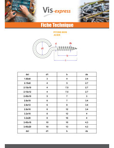 Piton Bois 3X16 Oeil 8 Acier zingué 2