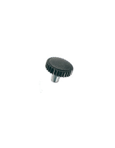 Vis métaux Tête Moletée nylon noir Tige Acier zingué M4X25