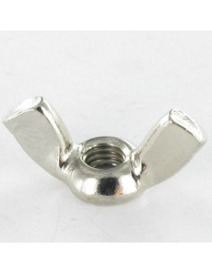 Ecrou à oreille Laiton nickelé M6 Forme amEricaine