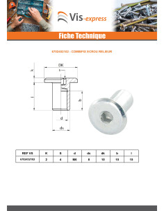 Combifix Ecrou relieur Tête plate Diamètre de tête: 15...