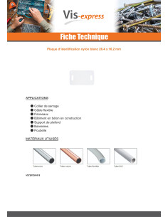 PLAQUE D'IDENTIFICATION nylon blanc 26.4X16.2 2