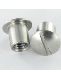 Ecrou Relieur Tête bombée Fendue 8X9 M6X8 Inox