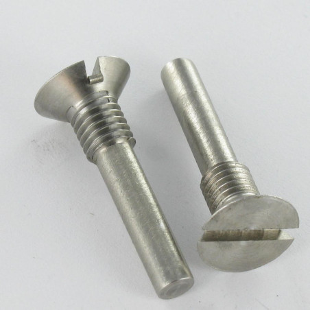 1 x Vis métaux Tête fraisée Fendue 16X37 Filetée sur M8 Bout téton Long Inox