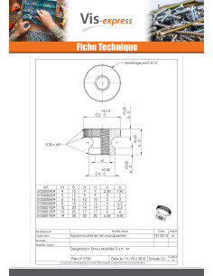 Ecrou Moletée Laiton M8 18X12 EMM 2