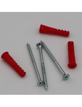 KIT 3 Cheville Rouge 9X39 Avec 3 VBA Vis bois agglo