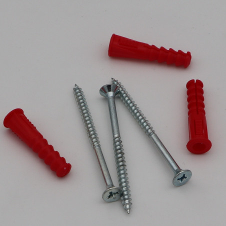 1 x KIT 3 Cheville Rouge 9X39 Avec 3 VBA Vis bois agglo