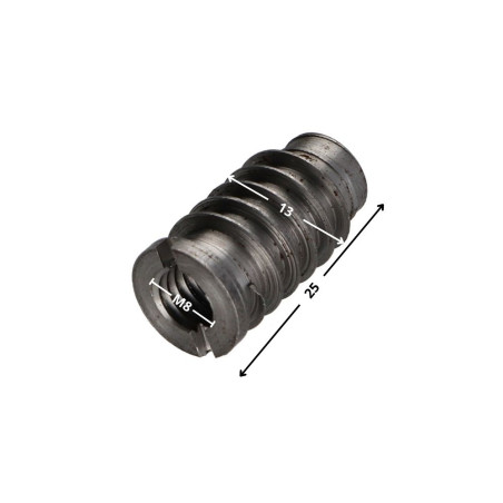 Insert fileté bois fendu M8 13X25 Acier brut