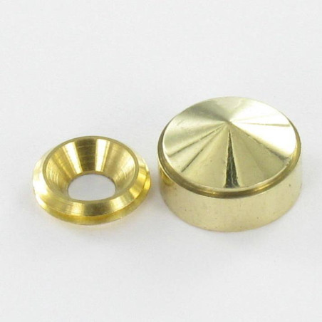 Rosace conique ou cache vis (1 rosace et 1 cuvette de vis) Laiton Diamètre 25 Pour Vis M8