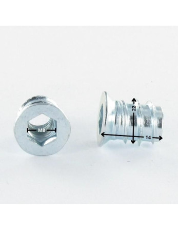 Ecrou Clé de 8 HC8 M8 14X22 Acier zingué 312