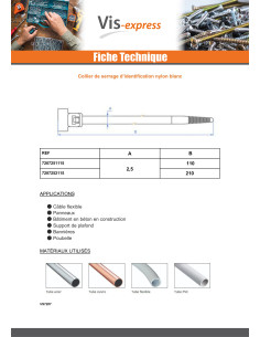 Colliers de serrage D'IDENTIFICATION nylon blanc 2.5X210 2