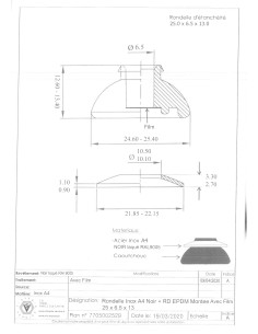 Rondelle d'étanchéite EPDM Inox A4 LAQ RAL9005 noir foncé... 2
