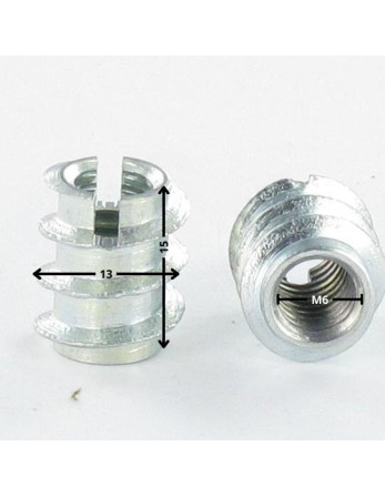 Insert Fendue M6 13X15 Acier zingué