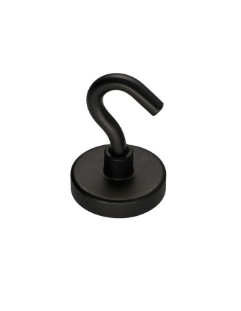 Crochet magnétique Diamètre 32 Acier zingué noir