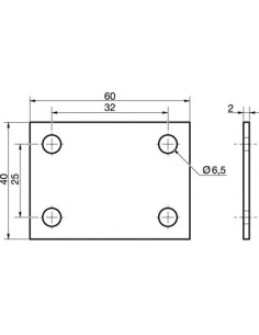 Platine D'ASSEMBLAGE Acier zingué 40X60 2