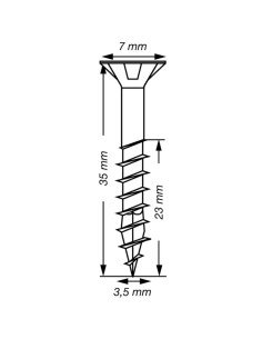 Spax T-STAR PLUS Tête fraisée TORX T15 Inox A2 3.5X35... 2