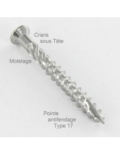 Vis terrasse TEKOR Tête fraisée bombée TFB TORX T15 4X40... 2