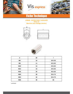 Manchon Cylindrique Taraudé M10X25 Inox A4 2