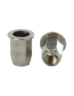 Ecrou A sertir Inox Tête plate Hexagonal M5X14 INPTH 30