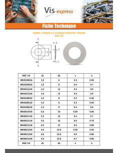 Rondelle Conique RESSORT Inox 6.2X12X0.5 2