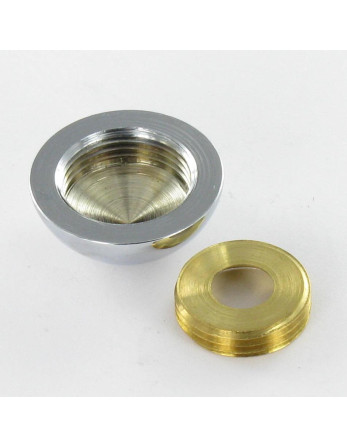 Rosace ronde ou cache vis (1 rosace et 1 cuvette de vis) Laiton chrome Diamètre 15 Pour Vis M5