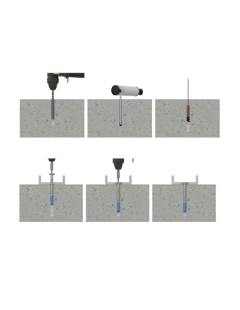 Vis béton Tête fraisée TORX T45 8X80 Bimétal