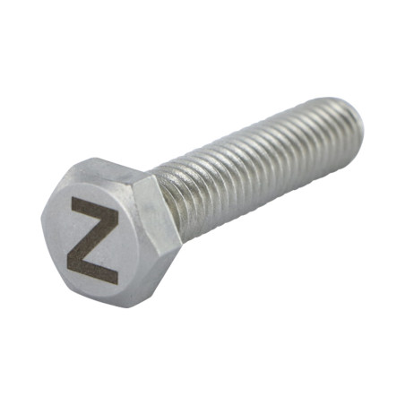Vis métaux Tête hexagonale TH 8X35 Inox A4 avec gravure de lettre "Z"